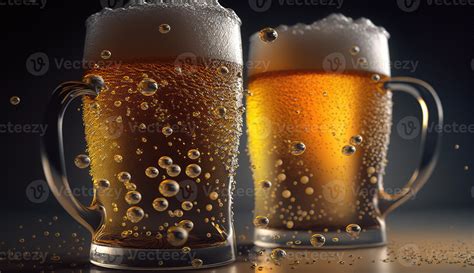 Two Cold Beers With Foam 22814236 Stock Photo At Vecteezy
