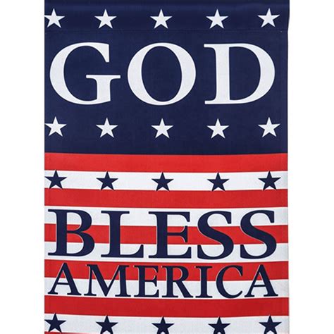 Evergreen Suede Garden Flag God Bless America