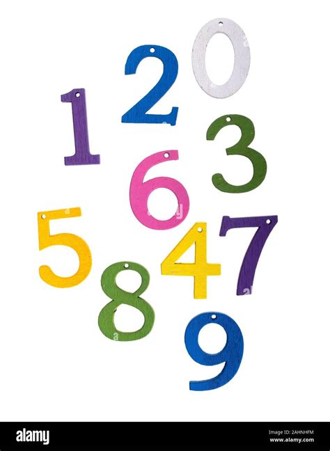 Colourful Wooden Numbers Made Of Wood Isolated On White Bcakground
