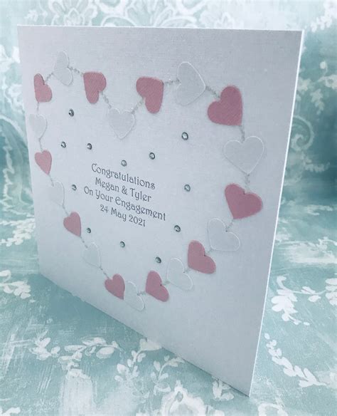 Engagement Card Personalised Handmade Add Names And Date Etsy