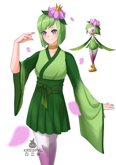 pokemon gijinka hisuian lilligant to anime girl by cresspal on deviantart