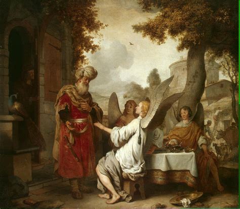Abraham And The Three Angels Painting Eeckhout Gerbrandt Jansz Van