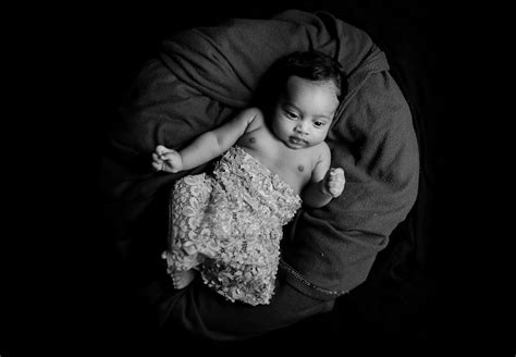 Baby Covered By White Towel Grayscale Photography · Free Stock Photo