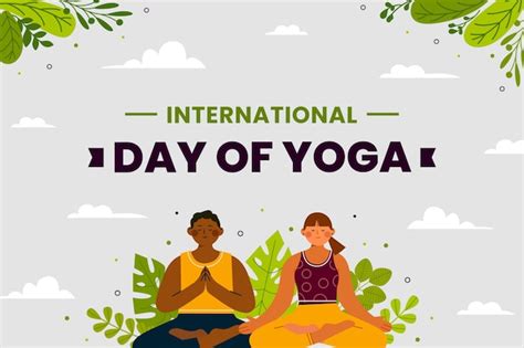 Fondo plano del día internacional del yoga Vector Gratis