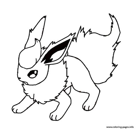 Flareon Eevee Pokemon Coloring Pages Printable Pokemon Coloring Pages