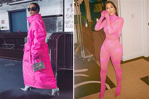 kim kardashian rocks massive bright pink trench coat one day after claiming she s back to