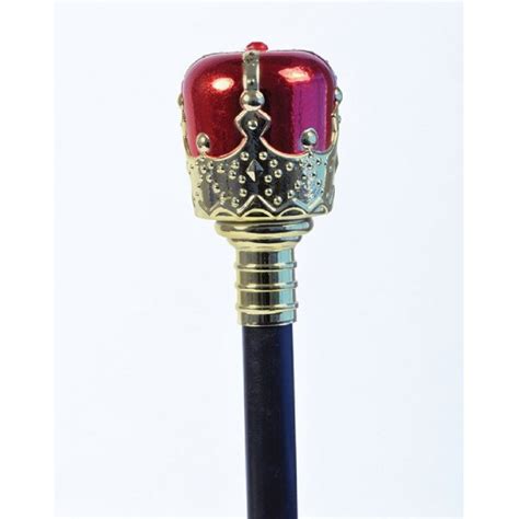 Ah7 Royal Sceptre Medieval King Queen Scepter Red Staff Wand Costume