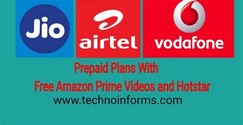 Prepaid Plans With Free Amazon Prime Video Hotstar Subscription