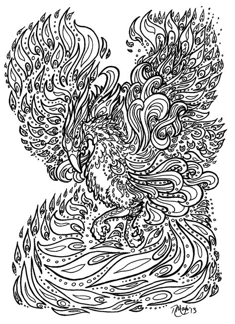 Free Printable Phoenix Coloring Pages For Adults