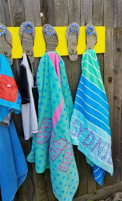 Pool Towel Rack With Flip Flops Diy Tutorial Leap Of Faith Crafting