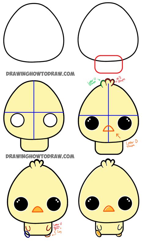 You will learn to draw all kind of cute, cartoon like and even realistic characters and our collection of lessons is always growing. How to Draw a Cartoon Chibi Baby Chick - Easy Tutorial for Kids - How to Draw Step by Step ...