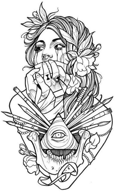 Sketches Of Tattoos For Girls Tattoo Coloring Book Makeup Artist