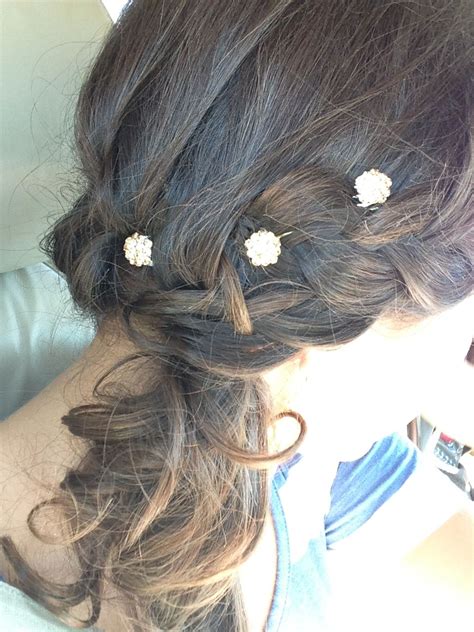 Prom Hairstyle With Crystal Pins Prom Hair Hairstyle Ear Cuff