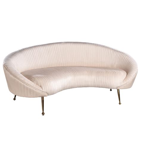 Beatrice Curved Sofa in Off White | Chairish