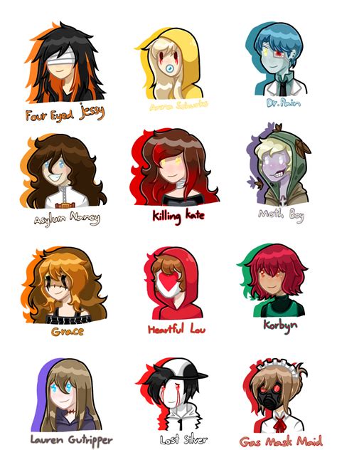 Creepypasta: Characters 5 by BeamB2 on DeviantArt