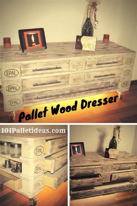 Diy 3 Euro Pallet Dresser With 5 Drawers Easy Pallet Ideas