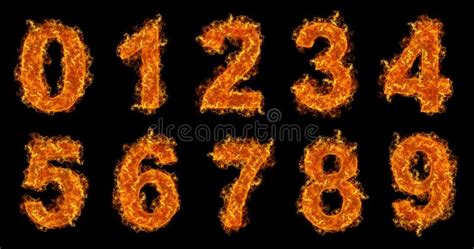 Números Del Fuego Fijados Imagen De Archivo Imagen De Carta 17281753