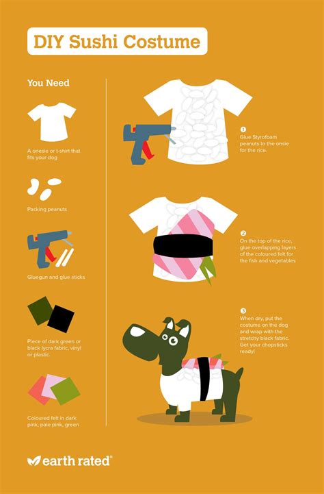 We made this sushi boy costume out of scraps around the house. How To Craft a DIY Sushi Costume for Your Dog (Infographic) | Earth Rated
