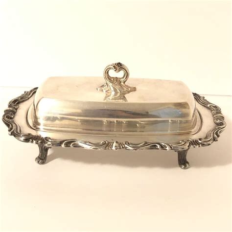 Vintage Fb Rogers Silver Co 1959 Silverplate Butter Dish Tray Silver