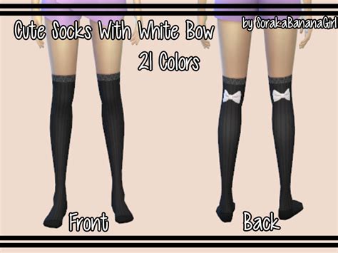 The Sims Resource Cute Socks With White Bow