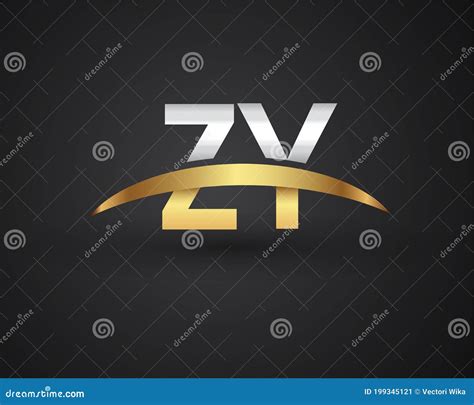Zy Initial Logo Company Name Colored Gold And Silver Swoosh Design