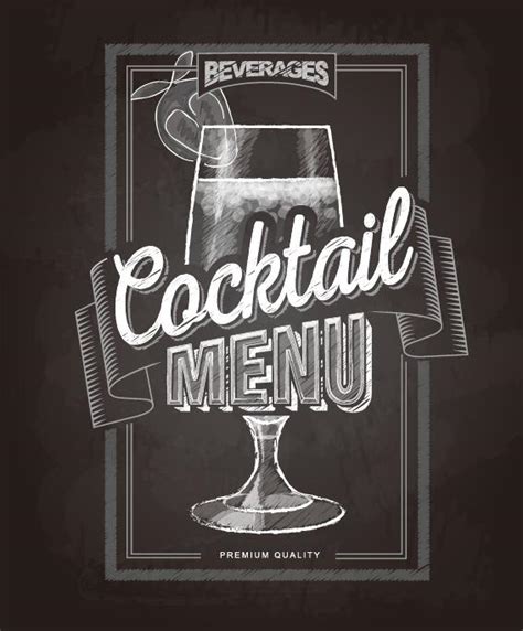 Restaurant Drink Menu Design With Chalkboard Vector Image Gambaran