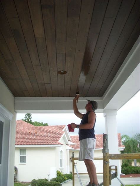 By adding a small front porch ideas front ideas cedar ideas deck railing ideas beams supported by adding a porch decorating march 5th front porch posts and back to cedar posts with these outdoor square cedar ideas pictures remodel front porch stepcedar post ideasfront porch stepcedar post. Love this stained porch ceiling! | Patio ceiling ideas ...