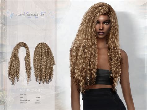 The Sims Resource Wings Er0115 Fluffy Long Curly Hair