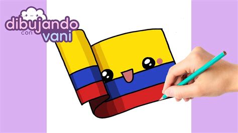 Como Dibujar Bandera De Colombia Kawaii Dibujos Imagenes Faciles
