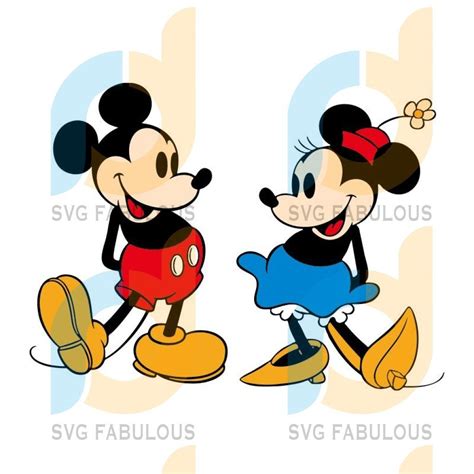 Mickey Minnie Mouse Vintage Retro Old School Style Svg Disney Svg