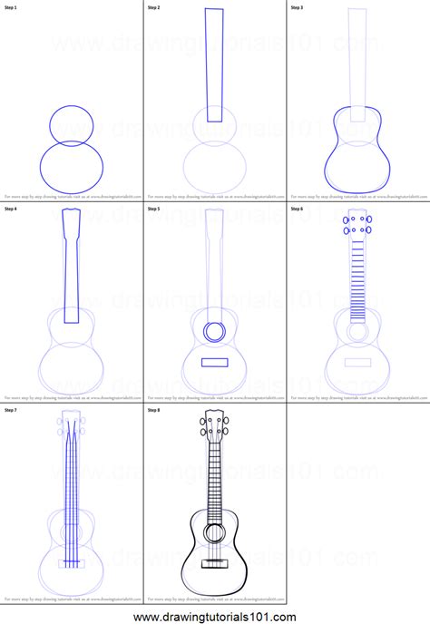 How To Draw A Ukulele Printable Drawing Sheet By Drawingtutorials101