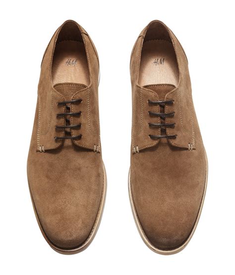Lyst Handm Suede Derby Shoes In Brown For Men