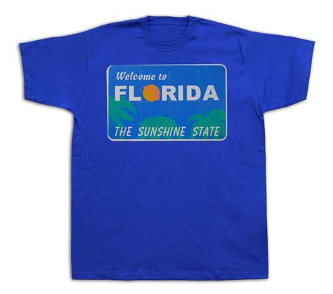 Florida Usa Welcome Sunshine State Souvenir Tourist City T Shirt Funny