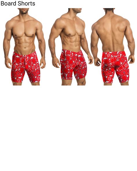 Red Bandanas Vuthy Sim Mens Swimsuits In 7 Styles 255