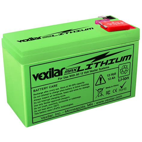 Vexilar 12v 12 Ah Max Lithium Battery V 200l Tetron Marine Store