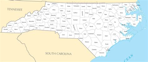 Nc State Map Of Counties World Map