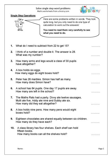 Year 7 Problem Solving Worksheets Worksheets For Kindergarten