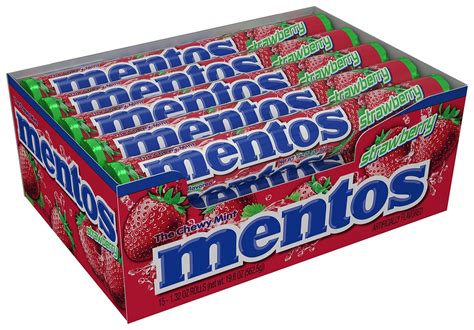 Mentos Chewy Mint Candy Roll Strawberry Valentines Candy 132 Ounce