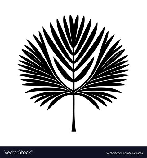 Palm Leaf Silhouette Logo Isolated On White Vector Image