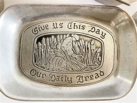 vintage duratale by leonard give us this day our daily bread pewter plate set ebay