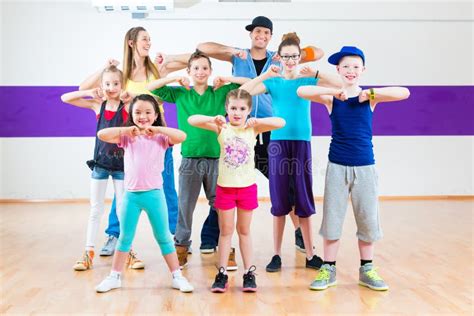 Dance Teacher Giving Kids Zumba Fitness Class Stock Photo Image 52565388