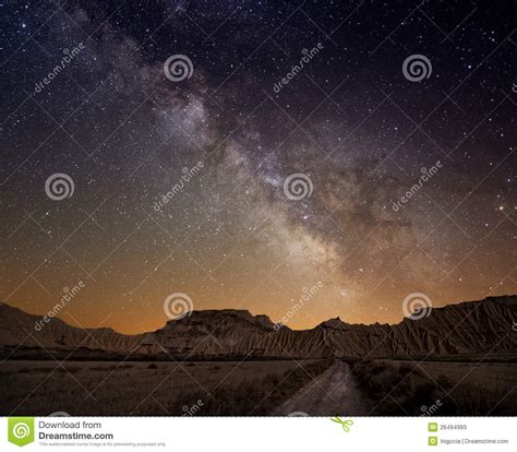 Milky Way Over The Desert Stock Photos Image 26494993