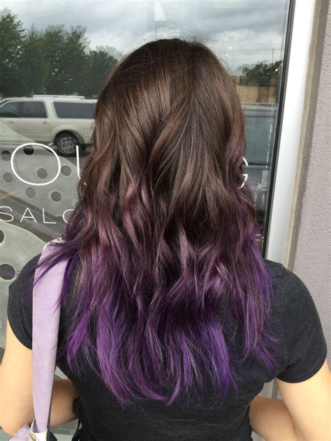 Purple Balayage Hair Purple Hair Color Tips Purple Ombre Balayage
