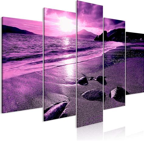 Amazonde Murando Bilder Strand Meer 150x75 Cm Vlies Leinwandbild 5 Teilig Kunstdruck Modern