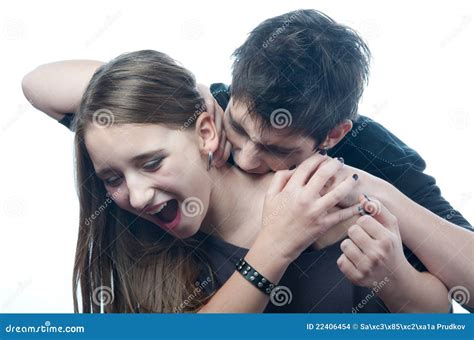 Vampire Teenage Boy Biting Neck Of Teenage Girl Stock Photo Image Of Creepy Aggressive