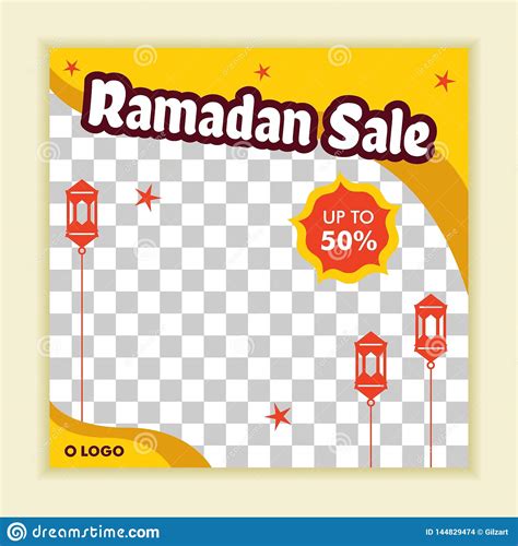 Ramadan Kareem Sale Banner Discount Label Stock Illustration