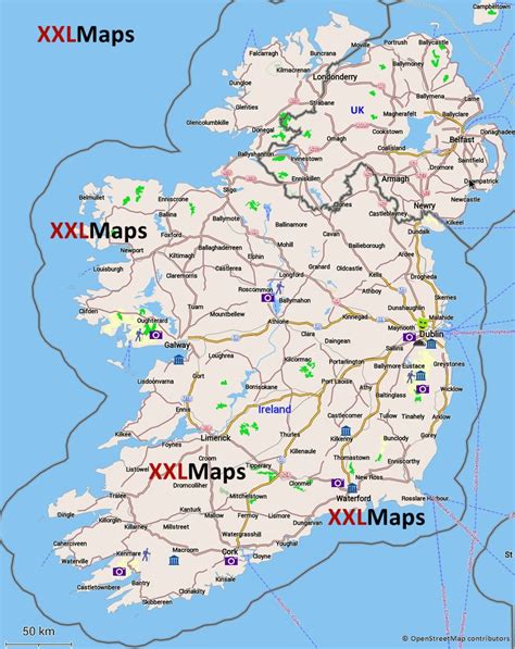 Ireland Tourist Attractions Map