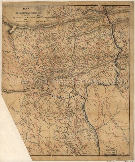 1863 Map Of Fauquier And Loudon County Va Fauquier County Loudoun