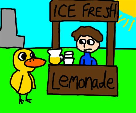 a duck walked up to a lemonade stand and he s drawception