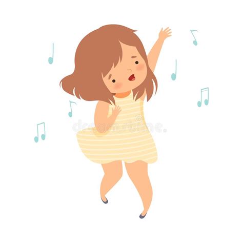 cute girl in yellow dress singing and dansing een schattige jongen die plezier heeft en